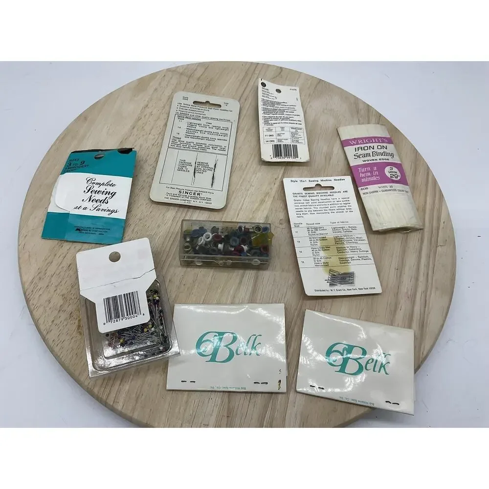 Vintage Mixed Brands Hem Tape Sewing Notions Lot Wrights Needles Pins‎ Bell